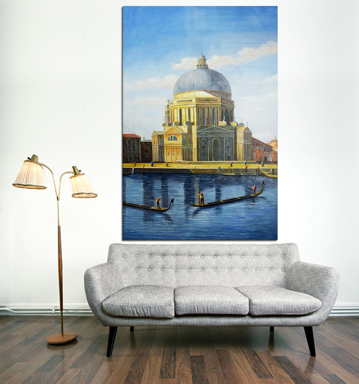 Hand-painting Abstract Venice Oil Painting Oversize Double Room